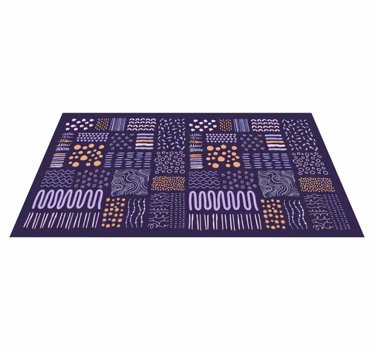 Drawn doodle  polka dots geometric rugs - TenStickers