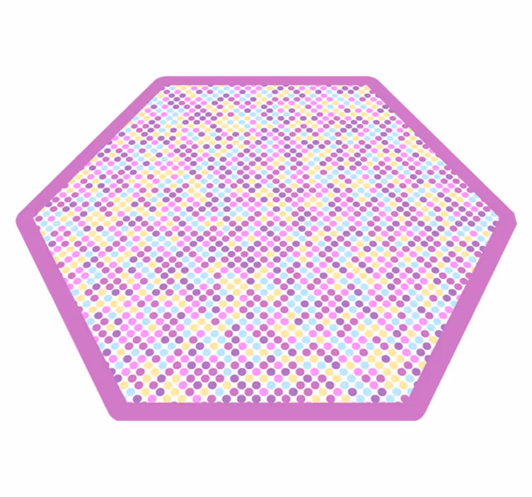 Kids rug polka dot hexagon design - TenStickers