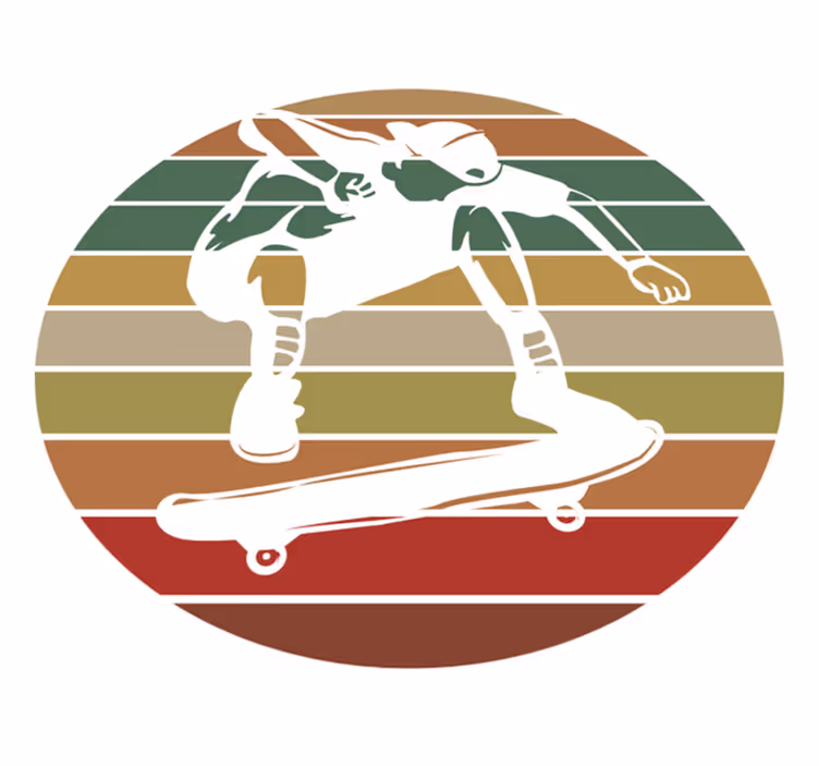 Skater Silhouette teenage bedroom rug - TenStickers