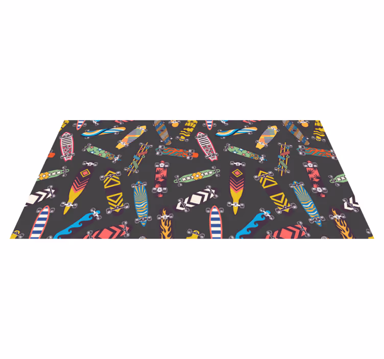 Vintage Skateboard Collection teen vinyl rug - TenStickers
