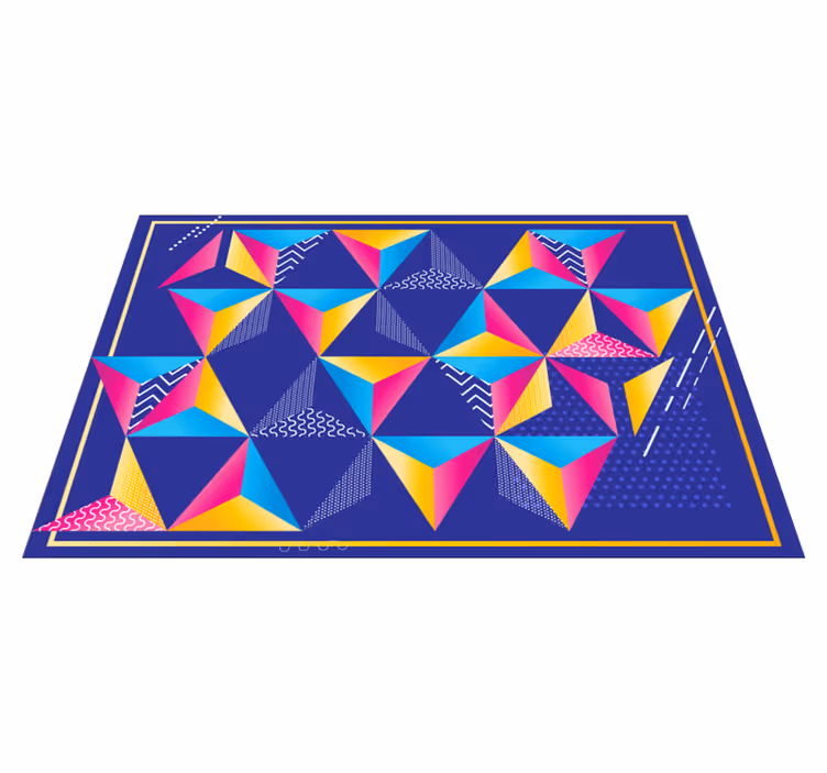 Colorful shapes vibrance geometric rug - TenStickers