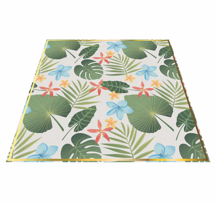 Floral rug with tropical floral design - TenStickers