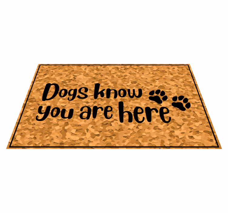 Dogs Welcome Visitors quote rug - TenStickers