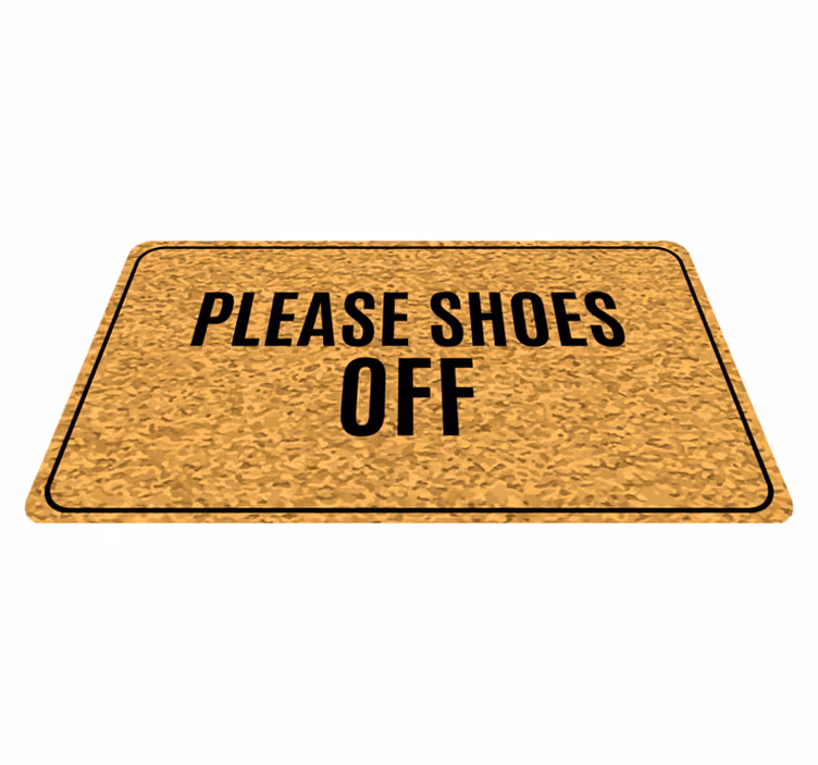 Shoes Off Please quote rug - TenStickers
