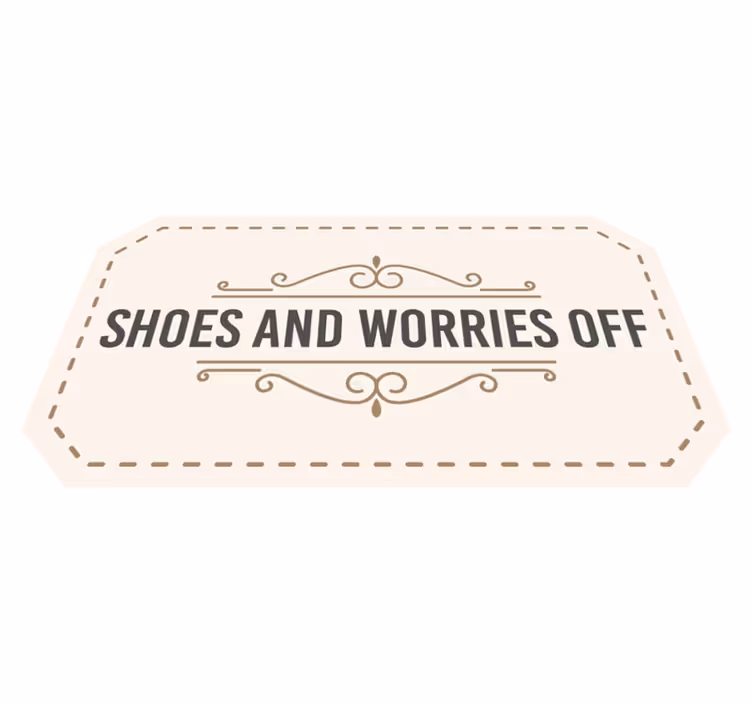 Shoes Worries Off quote rug - TenStickers
