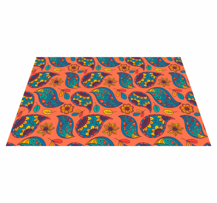 Floral rug with floral paisley pattern design - TenStickers