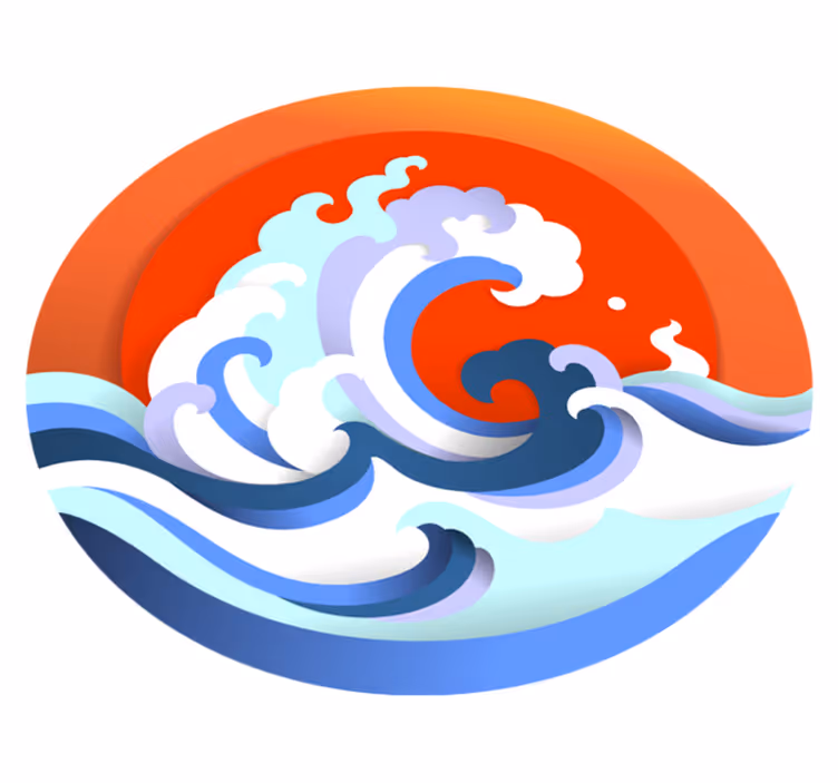 Oceanic Wave Circle nature rug - TenStickers