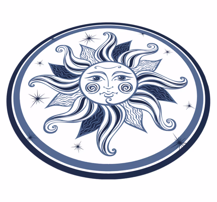 Celestial Sun Pattern teenage bedroom rug - TenStickers