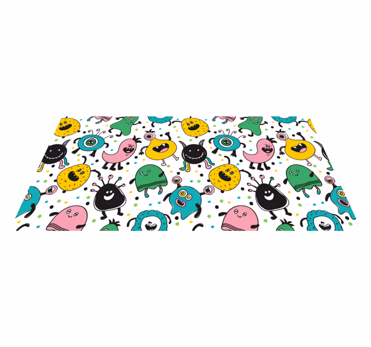 Playful Monster Illustration kids rug - TenStickers