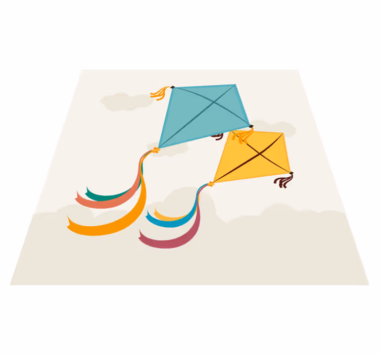 Flying Kites Illustration kids carpet - TenStickers