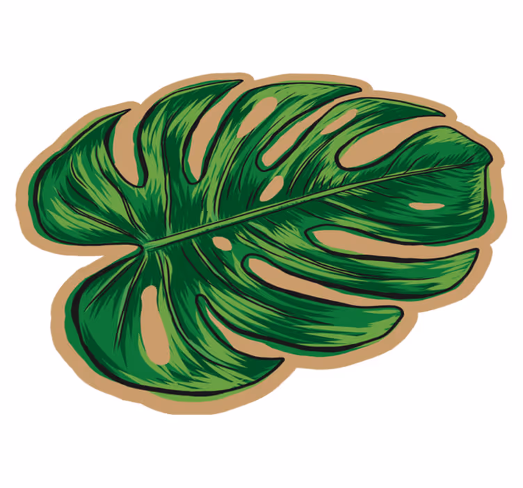 Tropical Leaf Shape floral rug - TenStickers