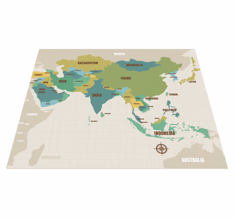 Cartographic Decor map rug - TenStickers