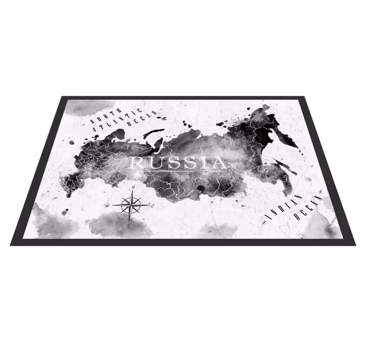Monochrome World Map map rug - TenStickers