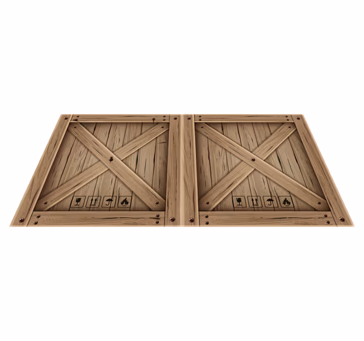 Wooden Crate Illusion wood effect rug - TenStickers