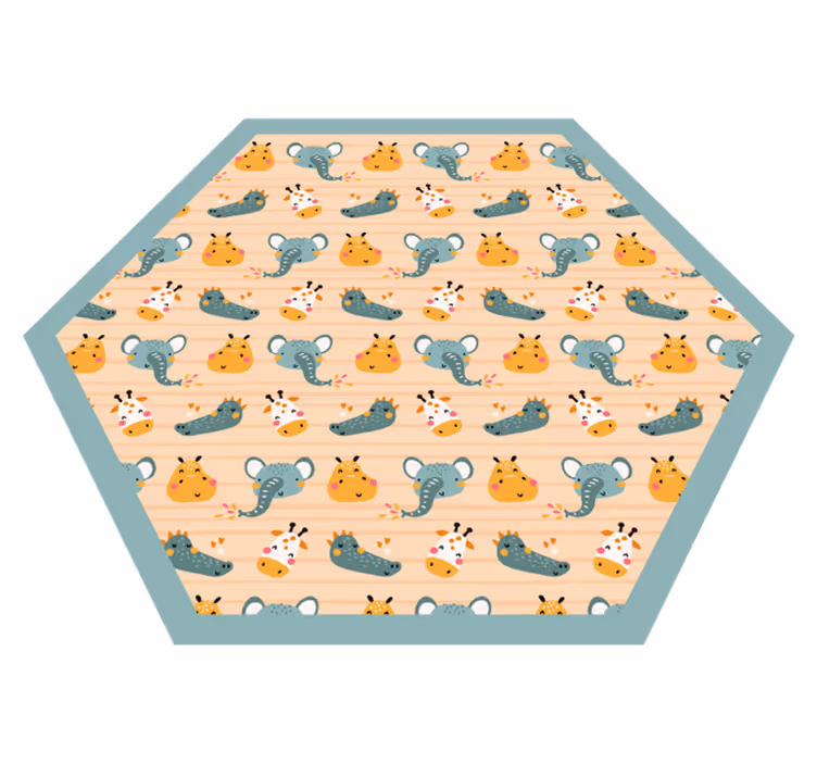 Safari Animal Patterns kids rug - TenStickers