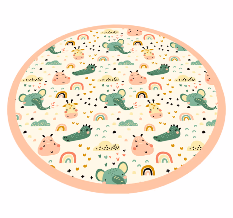 Nordic animal pattern kids rug - TenStickers