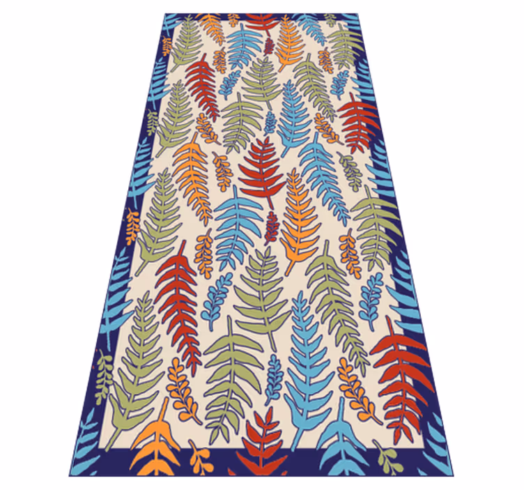 Botanical Stripes floral rug - TenStickers