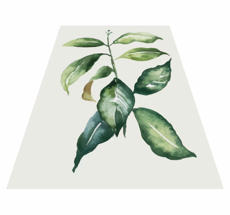 Botanical Leaf Illustration floral rug - TenStickers