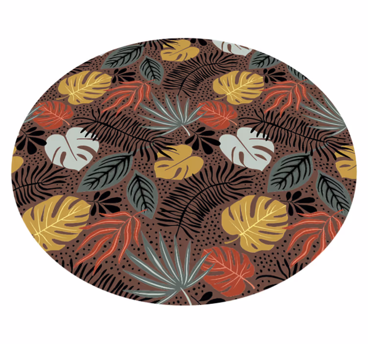 Tropical Leaf Illustration nature rug - TenStickers
