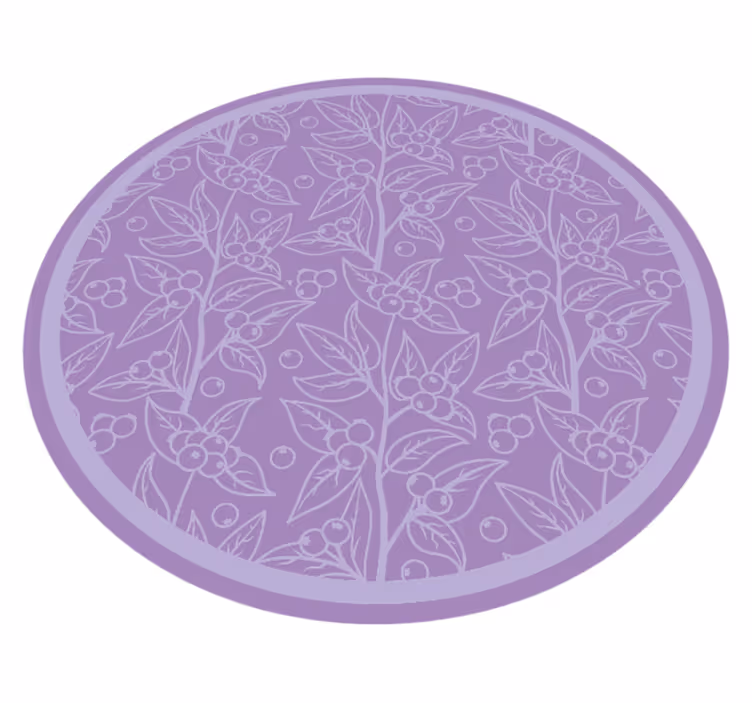 Lavender berry branches floral rug - TenStickers
