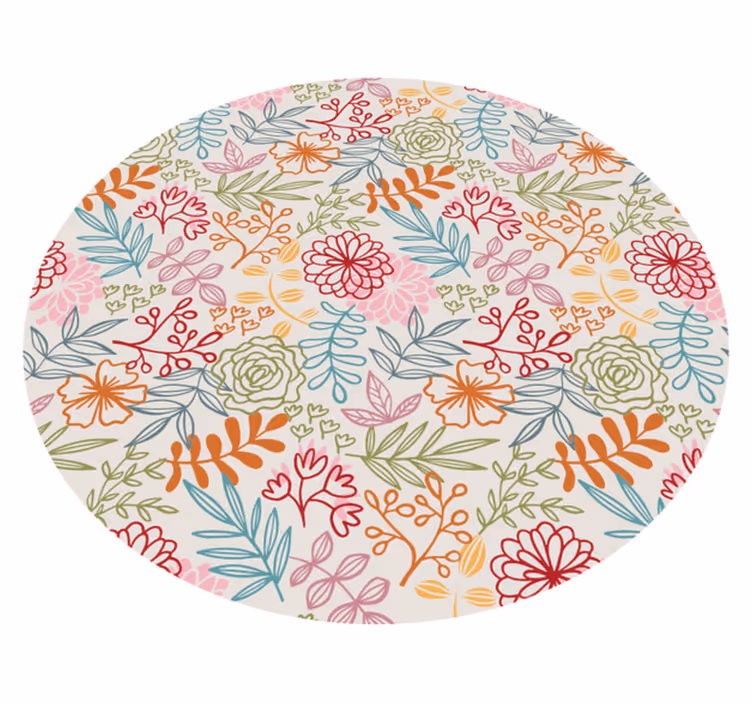Botanical Soft Hue Collection floral rug - TenStickers