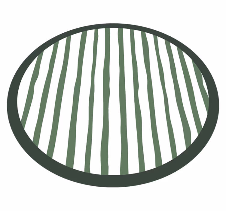 Green Striped Arrangement circular rug - TenStickers
