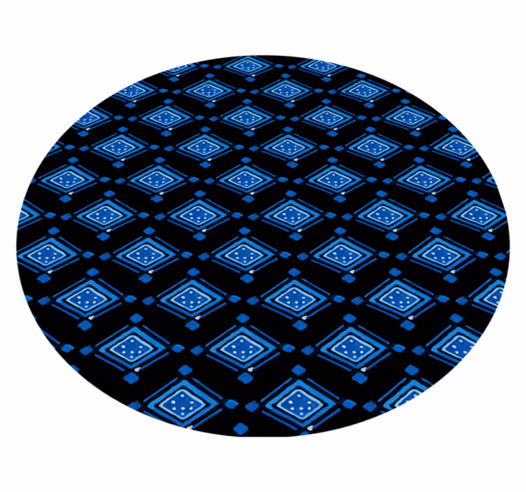 Blue Diamond Pattern geometric rug - TenStickers