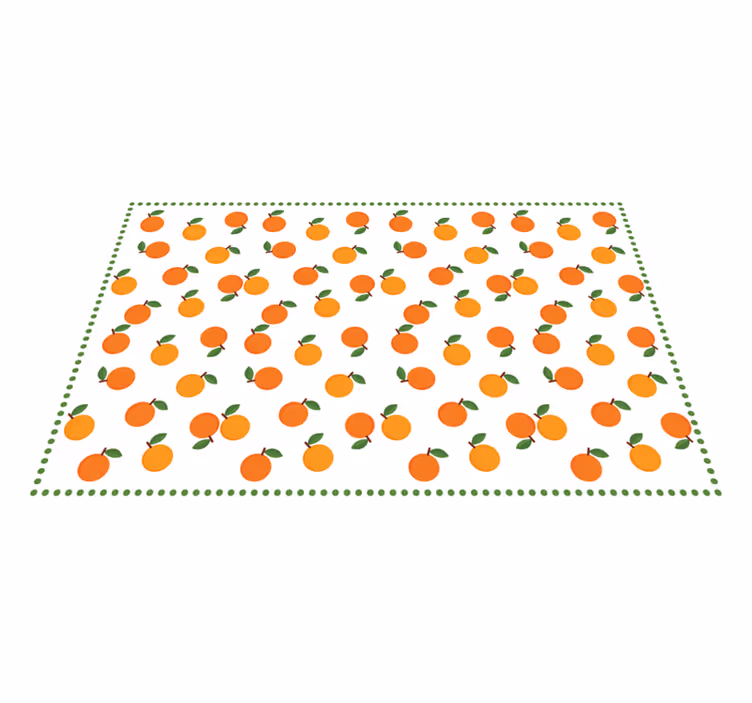 Orange Citrus Pattern kitchen vinyl mat - TenStickers