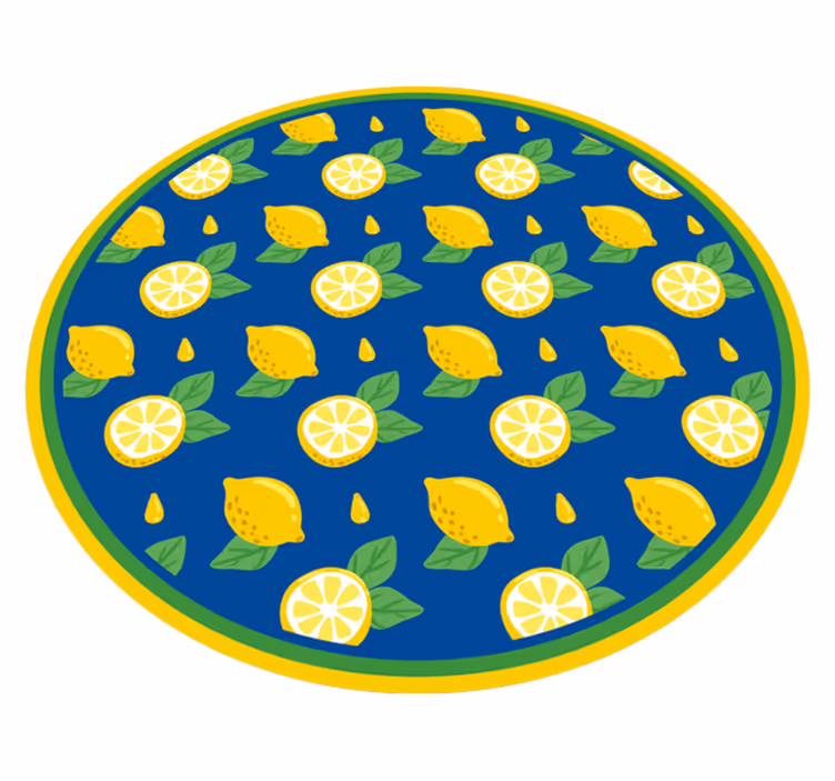 Citrus lemon design kitchen mat - TenStickers