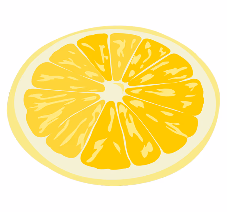 Bright lemon slice kitchen vinyl mat - TenStickers