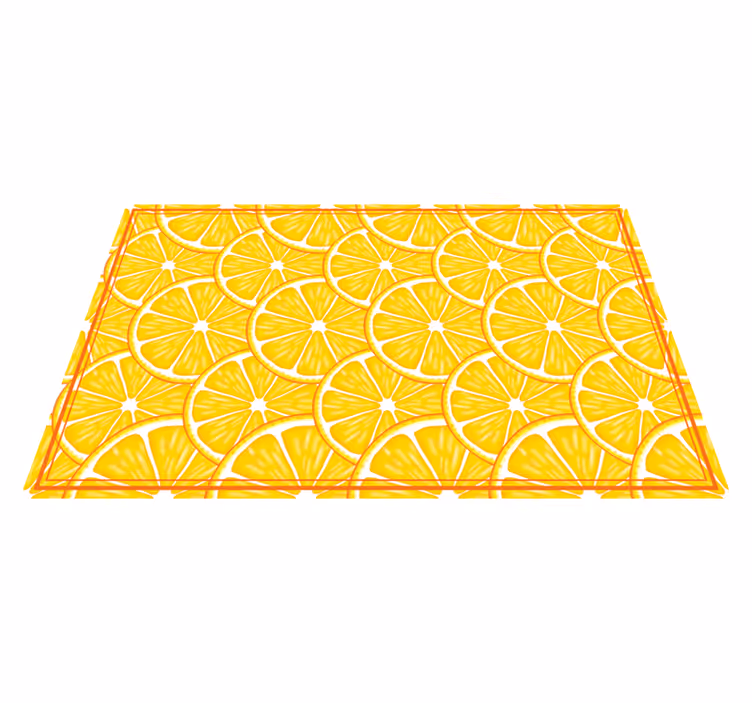 Yellow citrus slices kitchen mat - TenStickers