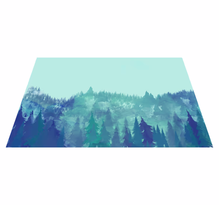 Subtle gray forest nordic vinyl rug - TenStickers