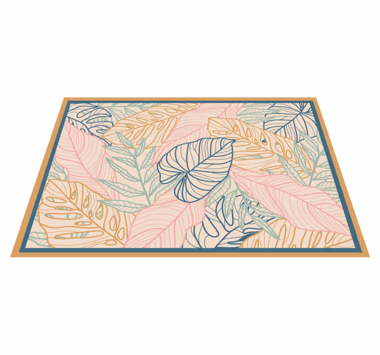 Leafy Tropical Patterns nature rug - TenStickers