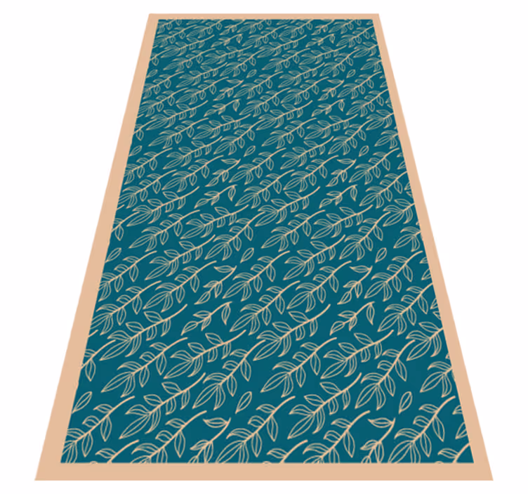 Green graceful leaves floral rug - TenStickers