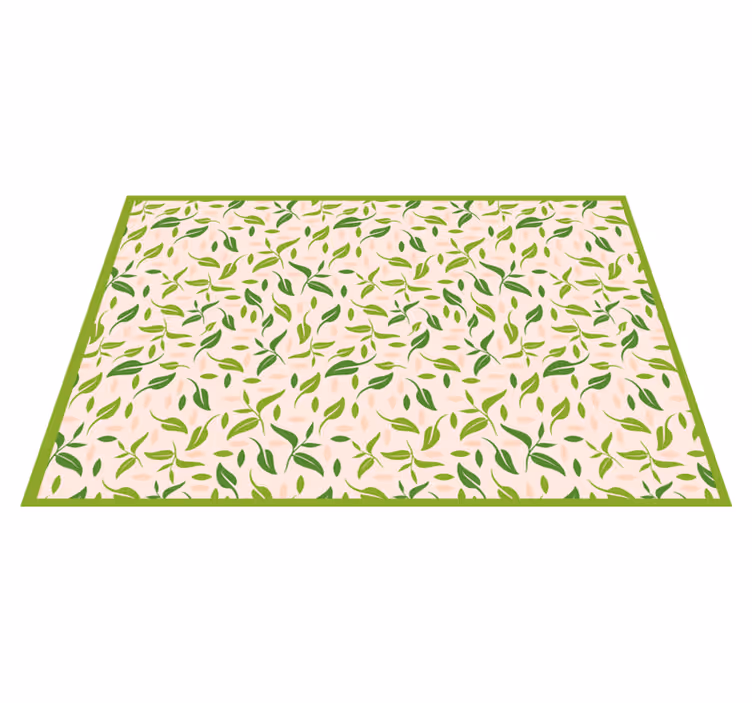 LEAFY PATTERN ACCENTS floral rug - TenStickers