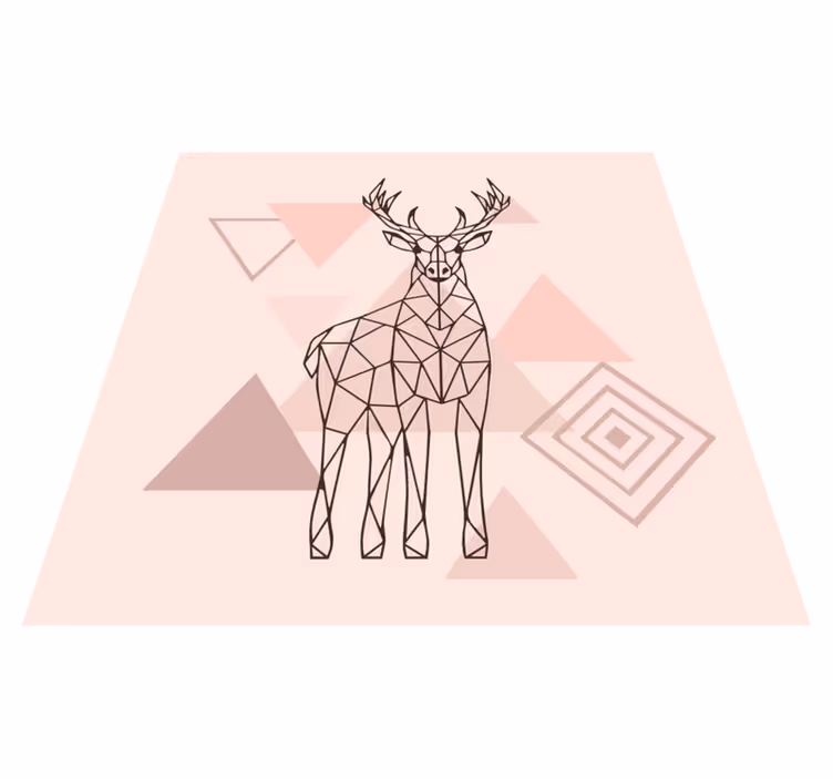 Geometric deer art bedroom carpet - TenStickers