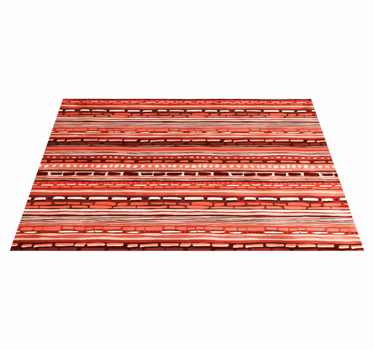 Abstract Red Lines stripes rug - TenStickers