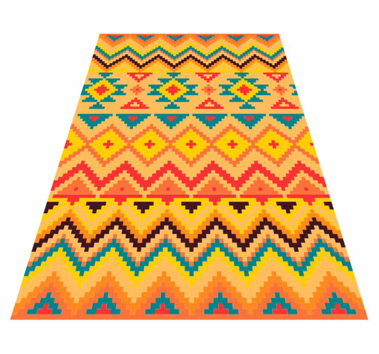 Vibrant Geometric Motif ethnic rug - TenStickers
