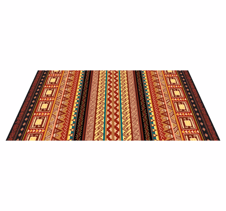 Bedroom carpet with ethnic stripe patterns - TenStickers