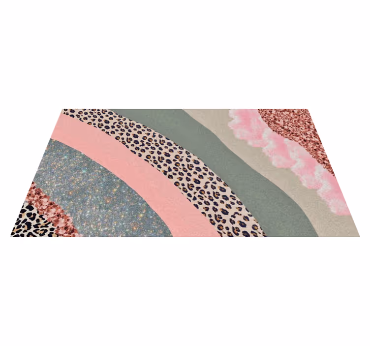 Layered colour waves bedroom carpet - TenStickers