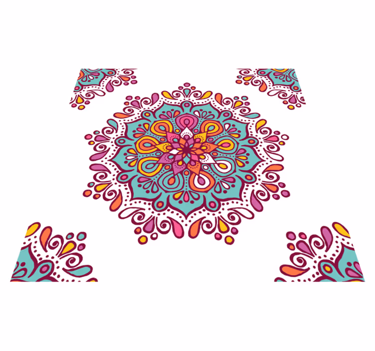 Colorful Intricate Pattern mandala rug - TenStickers