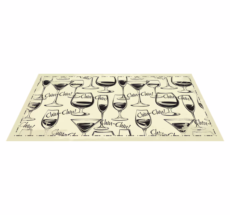 Cheers wine glasses kitchen mat - TenStickers