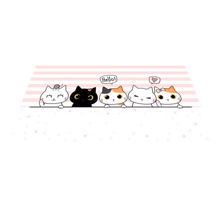 Cute Cat Friends kids rug - TenStickers