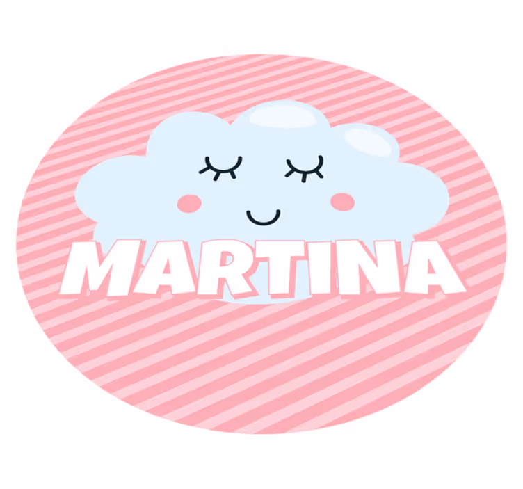 Cute cloud with name kids rug - TenStickers
