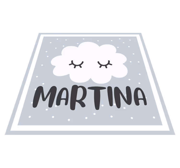 Gray Cloud With Name nursery rug - TenStickers