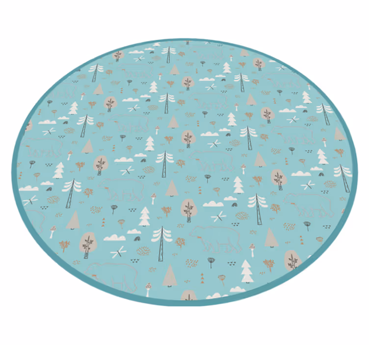 Forest Animal Scene nursery rug - TenStickers