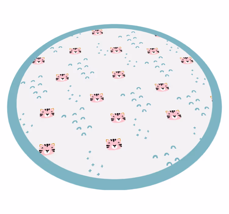 Blue rainbows and pink cats kids rug - TenStickers