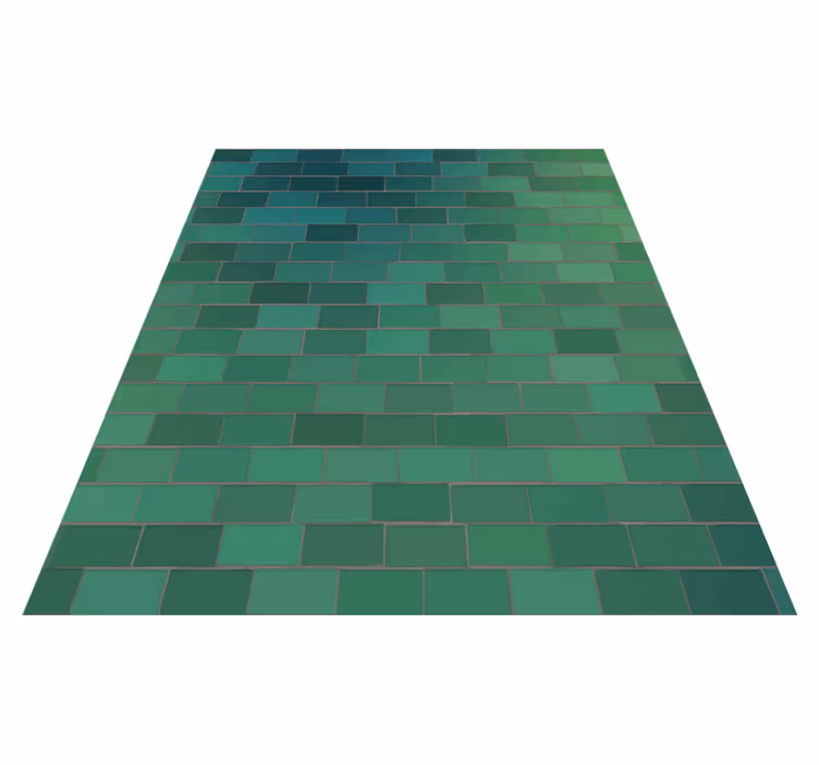 Textured green design tile carpet - TenStickers