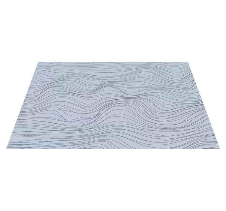Wavy blue patterns living room rug - TenStickers