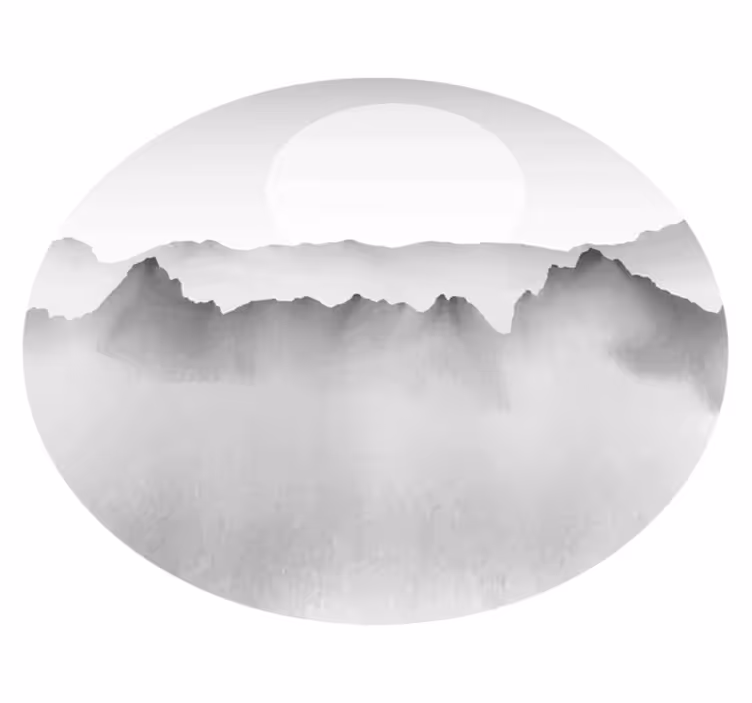 Mountain foggy landscape nature rug - TenStickers